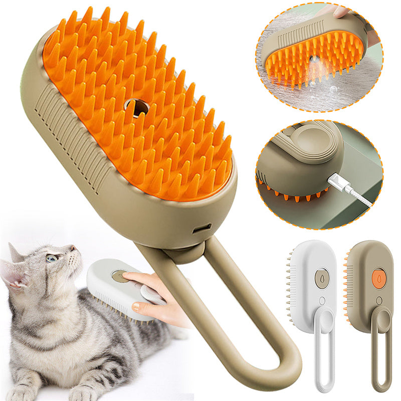 Steam Pet Grooming Brush – Electric Cat & Dog Deshedding Hair Removal Comb